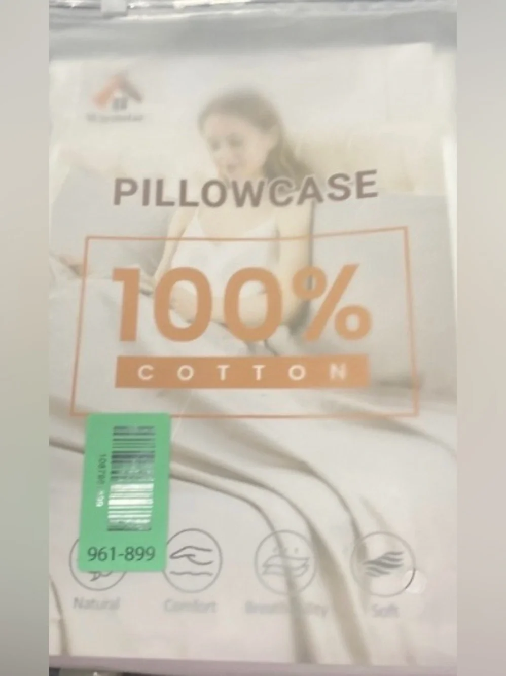 Standard Size Pillowcases 100% Long Staple Cotton 600 Thread Count - WHITE